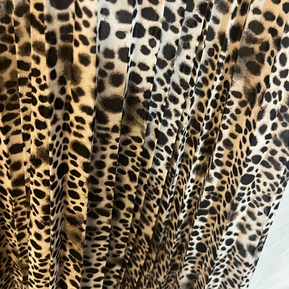 A New Day | Leopard Print Lined Pleated Maxi Women's Skirt Large - Picture 6 of 6